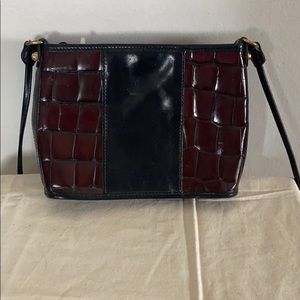 Brahmin Black/Brown Croc Crossbody